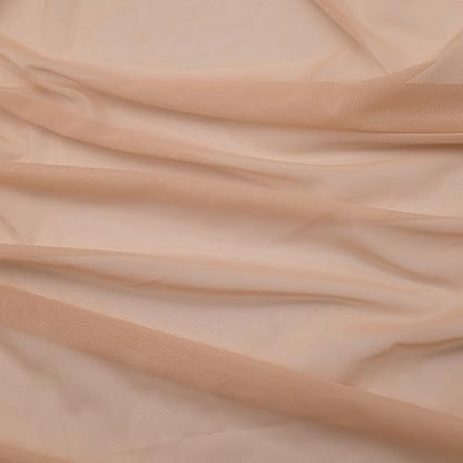 4-Way Stretch Mesh Fabric 60" by 5 Yards Lightweight Sheer Mesh (Nude) - color: Nude, size: 5 Yards