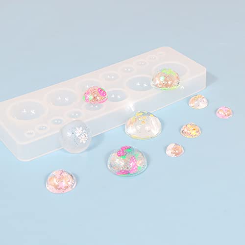 2PCS Cabochon Gem Silicone Mold | Clear Round Silicone Mold for Making Earrings, Jewelry Making, Crafting Projects - color: round-small