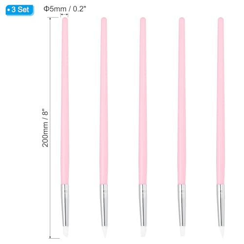 PATIKIL Silicone Clay Sculpting Tool, 15 Pcs Clay Shaping Tool Soft Rubber Modeling Dotting Tool for Pottery Clay Craft Painting Nail Rock, Pink/White (5mm) - color: Pink/White, size: 5mm