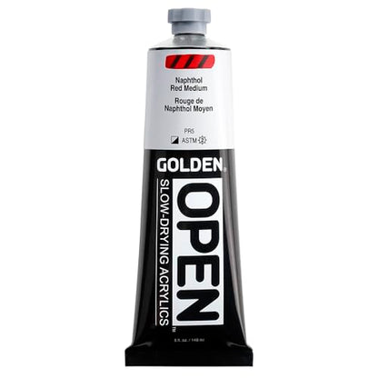 GOLDEN OPEN Slow-Drying Acrylics, Naphthol Red Medium, 5 fl. oz. Tube - color: Naphthol Red Medium, size: 5 Fl Oz (Pack of 1)
