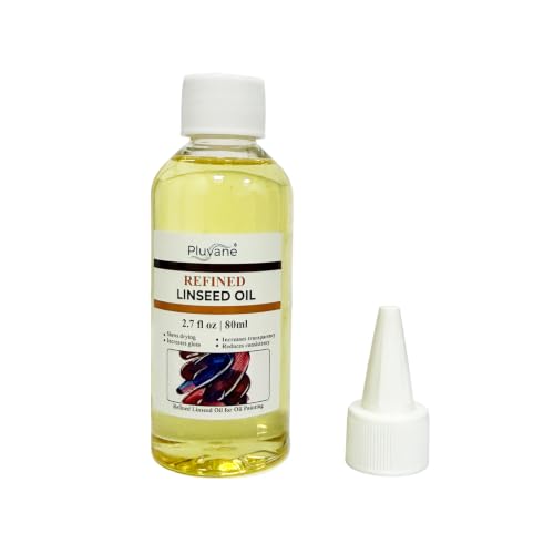 Refined Linseed Oil 2.7oz – Artist Grade for Thinning Oil Paints | Slows drying time.Increases gloss & transparency.Ideal oil paint medium for artists.Smooths brushwork.Enhances color depth