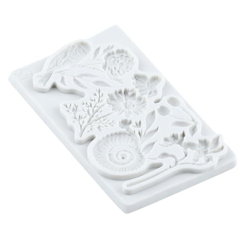 Bird Flower Snail Cherry Polymer Clay Molds Flower Silicone Mold - color: Style H