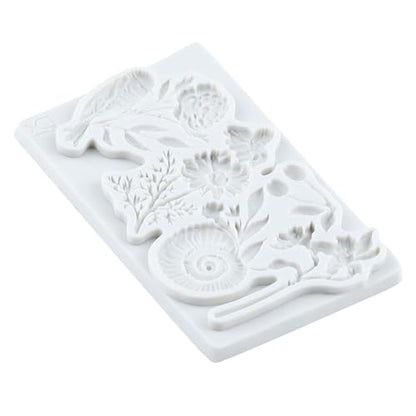 Bird Flower Snail Cherry Polymer Clay Molds Flower Silicone Mold - color: Style H