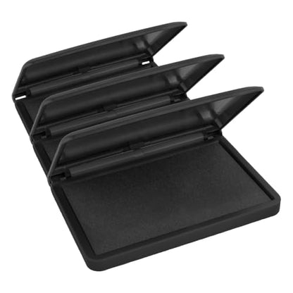 MaxMark Large Black Stamp Pad - 2-3/4" by 4-1/4" - Premium Quality Felt Pad (Pack of 3) - color: Black, size: 2-3/4" by 4-1/4" (Pack of 3)