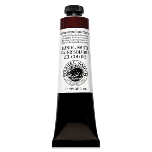 DANIEL SMITH Water Soluble Oil Color Paint, 37ml Tube, Quinacridone Burnt Scarlet, 284390026 - color: Quinacridone Burnt Scarlet