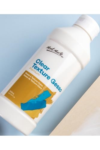 Mont Marte Premium Clear Texture Gesso Acrylic Medium 16.9oz (500ml) - size: 16.91 Fl Oz (Pack of 1)