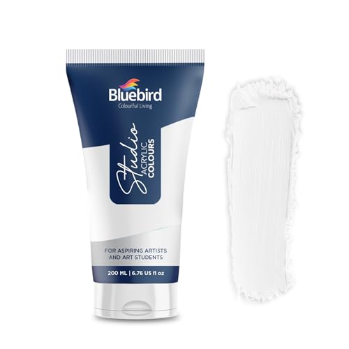 BLUEBIRD Studio Acrylic Gesso - 17 Fl Oz / 500ML Studio Acrylic Paint Tube - White 6.76 Fl Oz / 200ML