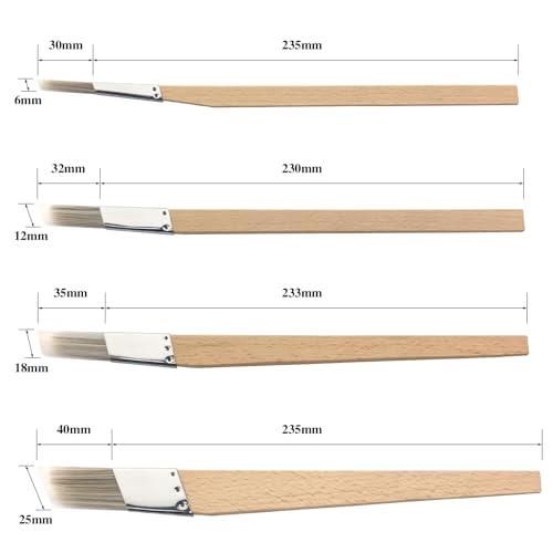 Great Andrew Trim Paint Brushes Set of 4, 0.25" 0.5" 0.7" 1"