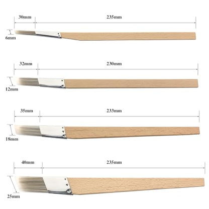 Great Andrew Trim Paint Brushes Set of 4, 0.25" 0.5" 0.7" 1"
