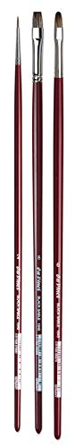 da Vinci Oil & Acrylic Series 5015 Russian Black Sable Paint Brush Set, Multiple Sizes, 3 Brushes (Series 1640, 1840, 1845) - style: Black Sable Starter Set