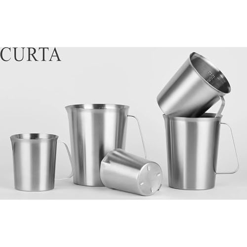 18/8 Stainless Steel Measuring Cup with Handle and Pour Spout, Commercial Kitchen Food Prep Pitcher for Restaurant, Bakery, Cooking and Ingredient Measuring, 32 OZ (4 Cup, 1000 ML) - color: Flat Handle, size: 32 OZ (4 Cup, 1000 ML)