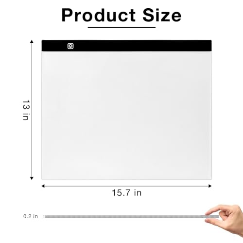 Funshot A3 Led Light Pad Tracing Light Box with USB Power Cable and 4 Fasten Clips,3 Levels of Brightness,Diamond Art Light Board,Sketching,Painting, Sketching,Tracing - style: A3-15.7"x13"x0.2"Inch