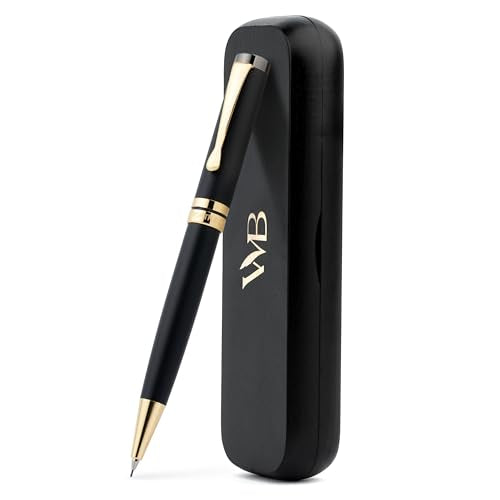 Wordsworth & Black Luxury Bamboo Wood Mechanical Pencil 0.7mm for Drafting | Gift Box Set for Men , Women, Black, Twist Advance, 20 HB Lead Refills, Sketching, Fancy, Nice, Engineers , Architects - color: Black Wood