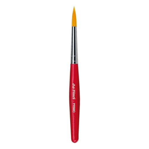 da Vinci Series 353R Primo Synthetic Round Brush, Size 12. (353R-12) - color: Red, style: Round Synthetic