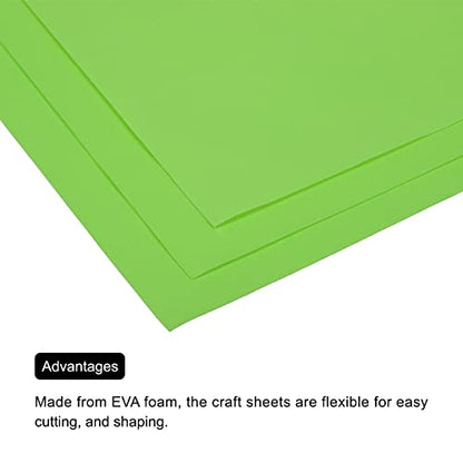 MECCANIXITY EVA Foam Sheets Green 19.7 Inch x 17.7 Inch 0.8mm Thick Crafts Foam Sheets for Costumes, Arts and Crafts Projects Pack of 5 - color: Green, size: 19.7 x 17.7 x 0.03 in