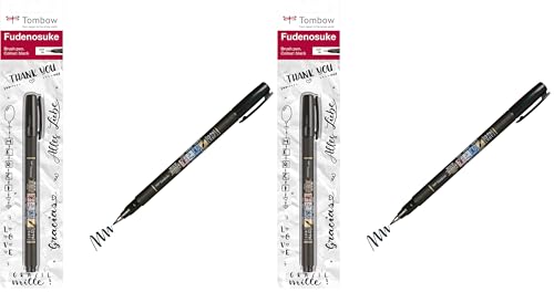 Tombow Fudenosuke Brush Pen, Soft Tip, Black (Pack of 2) - size: 1 Count (Pack of 2), style: Soft