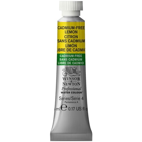 Winsor & Newton Professional Watercolor, 5ml Tube, Cadmium-Free Lemon | Unrivalled Transparency, Single Pigment Vibrant Colors, Archival Permanence, Heritage Watercolors, Finest Pigments - color: Cadmium-free Lemon, style: 0.17-oz Tube