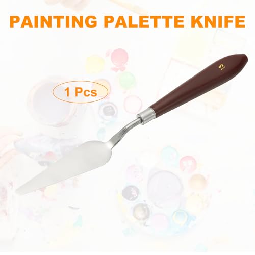 HARFINGTON Palette Knife Painting Tool 3.35" x 0.94" Stainless Steel Art Spatula Pallet Knives Scrapers Tools with Plastic Handle for Acrylic Oil Canvas Mixing Spreading, Red/Silver - size: 3.35" x 0.94"