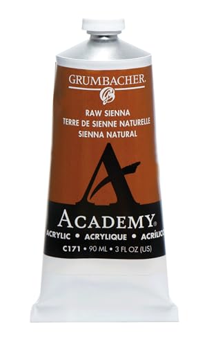 Grumbacher 90-ml Metal Tube Academy Acrylic Paint, Gloss, Raw Sienna, 3 Fl Oz (Pack of 1) - color: Raw Sienna
