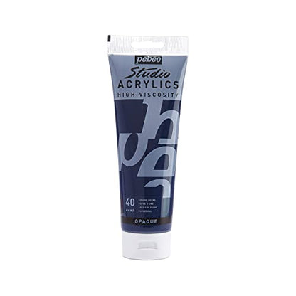 Pebeo 169-040 Studio Acrylics High Viscosity, Fine Acrylic, 250 ml - Payne's Grey - color: Payne's Grey, size: 8.45 Fl Oz (Pack of 1)