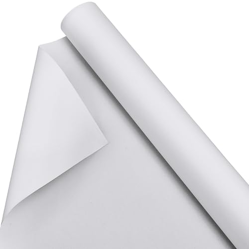 Kinlop 24 Inch x 20 Feet Double Primed Cotton Canvas White Canvas Roll for Oil and Acrylic Paint - color: White, size: 24 Inch X 20 Feet