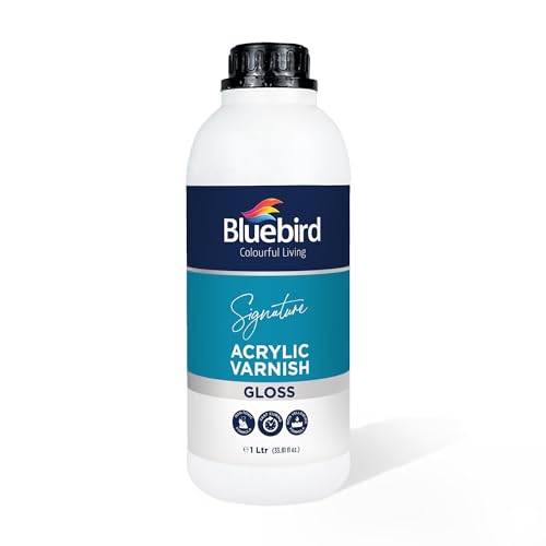 Bluebird Signature Gloss Varnish for Acrylic Painting, Non-Yellowing, Non-Toxic, Anti-Crazing, Gloss Varnish for Pro Artists, Hobby Painters & Kids (Gloss, 33.8 Fl Oz) - color: Gloss, size: 33.8 Fl Oz