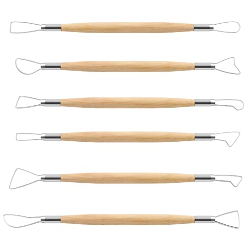 suiwotin 6pcs Double-Sided Clay Sculpting Tools, Ribbon Clay Tools - size: 6pcs-Loop