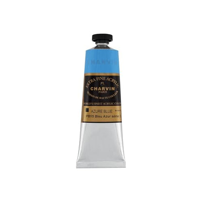 Charvin Extra Fine Professional Acrylic Paint - Azure Blue, 60ml Tube, Triple-Milled, Lightfast Pigments, Open Stock Artist Acrylic Paints in Nature-Inspired Hues - color: Azure Blue, size: 2.02 Fl Oz (Pack of 1)