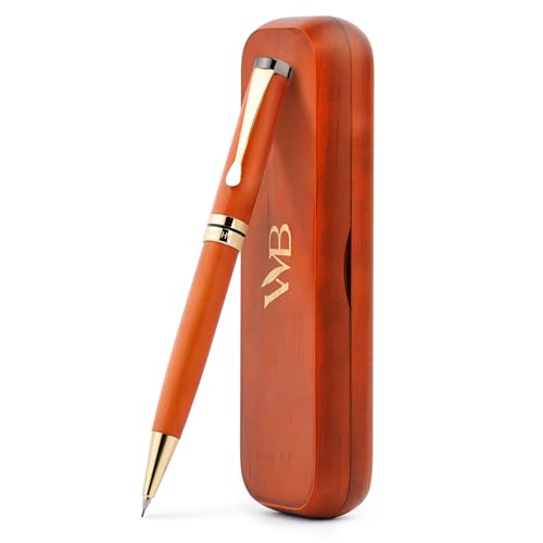 Wordsworth & Black Luxury Bamboo Wood Mechanical Pencil 0.7mm for Drafting | Gift Box Set for Men , Women, Cherry, Twist Advance, 20 HB Lead Refills, Sketching, Fancy, Nice, Engineers , Architects - color: Cherry Wood