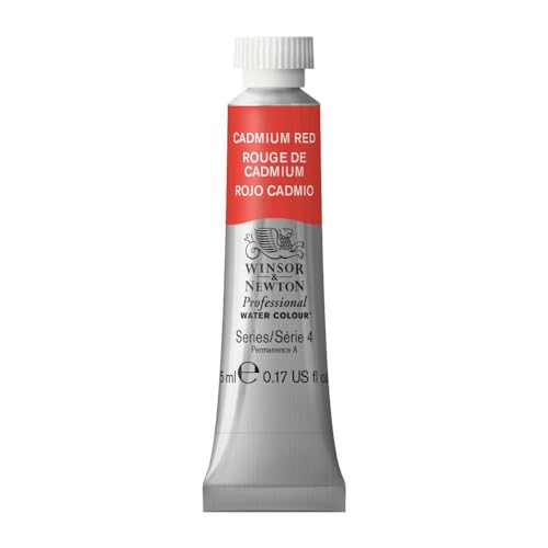 Winsor & Newton Professional Watercolor, 5ml Tube, Cadmium Red | Unrivalled Transparency, Single Pigment Vibrant Colors, Archival Permanence, Heritage Watercolors, Finest Pigments - color: Cadmium Red, style: 0.17-oz Tube