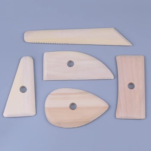 5 Pcs Pottery Clay Ribs Wooden Ceramic Potter Rib Ceramic Clay Sculpting Scrapers Tools Pottery Shaping Trimming Tools, Ceramic and Pottery Tools