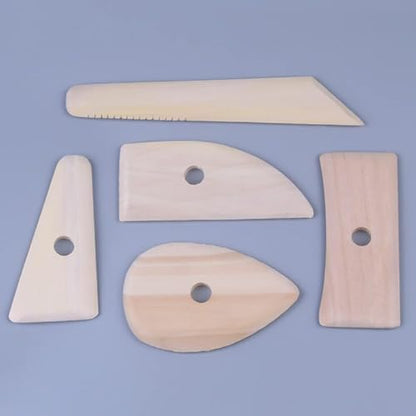 5 Pcs Pottery Clay Ribs Wooden Ceramic Potter Rib Ceramic Clay Sculpting Scrapers Tools Pottery Shaping Trimming Tools, Ceramic and Pottery Tools