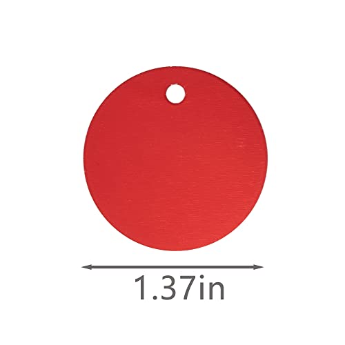 Round Aluminum Blank Tags Stamping Blanks Engraving Blanks 25 Pack (Red) - color: Red