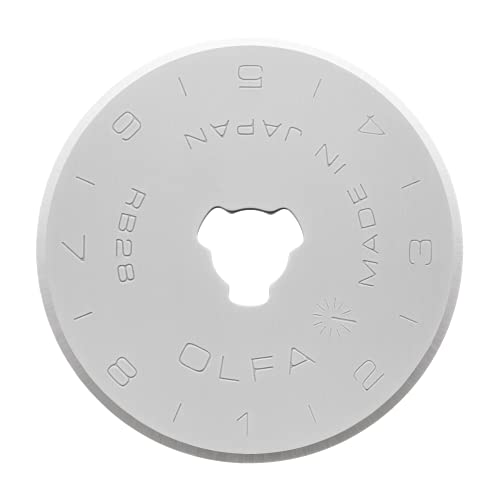 OLFA 28mm Rotary Replacement Blades (RB28-10) - Tungsten Steel, 10 Blades