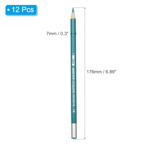 PATIKIL Watercolor Pencil, 12Pcs Water Soluble Pencils for Blending, Coloring, Sketch Drawing, Painting, Bright Blue - color: Bright Blue