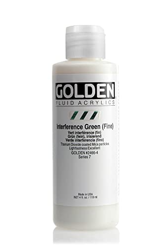Golden Fluid Acrylic, 4 ounce bottle, Interference Green Fine