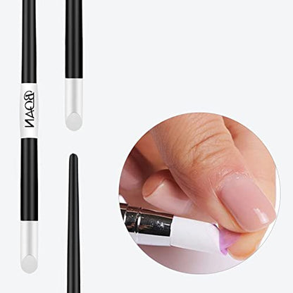 BQAN Silicone Nail Art Pen 5Pcs Black for Sculpting, Drawing & Shaping - color: Black