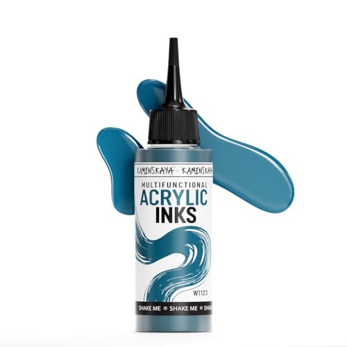 Acrylic Inks for Artists - Turquoise Acrylic Ink, 3.38 Fl Oz (100 ml) | Highly Concentrated, Multifunctional Liquid Acrylic Paint - color: Turquoise