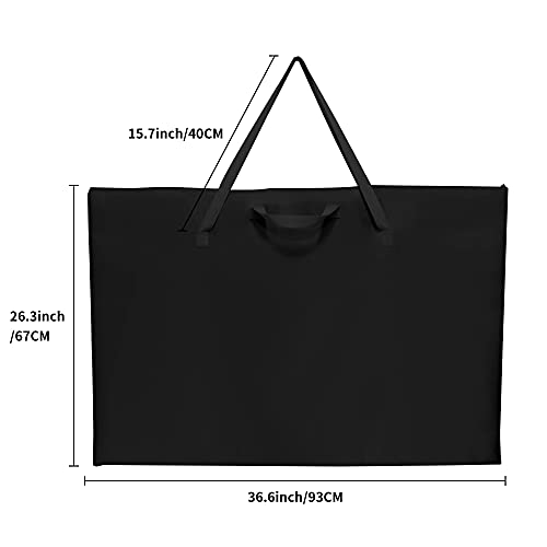 ZKOO Art Portfolio Bag (Black, 24" * 36") + Bulletin Board Bag, Transparent