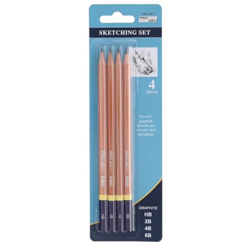 Parrot PRO Art 54119-197Pro-Art PA306100 Pro Art Sketching Pencils 4/Pkg-HB, 2B, 4B, 6B (456023) - style: Graphite Drawing Pencils (HB to 6B) 4 Piece Set
