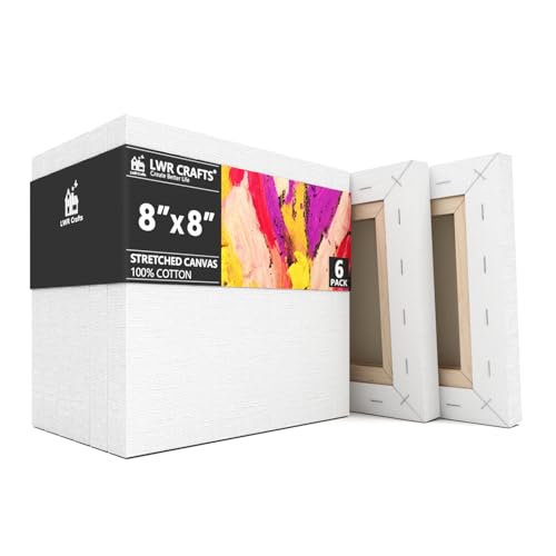 Stretched Canvas 8" X 8" Pack of 6 - size: 8"x8"x6 (standard)