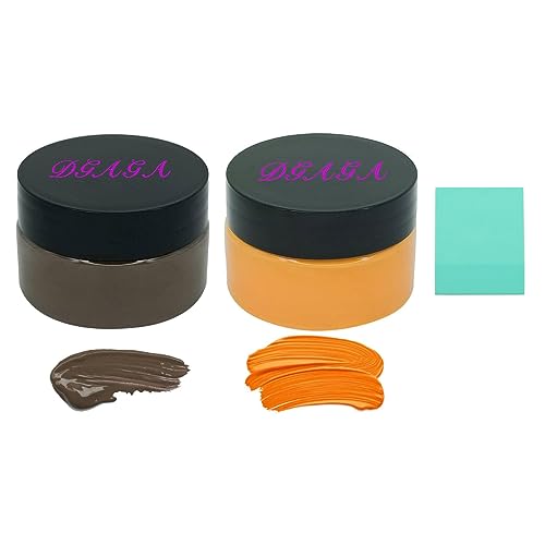 DGAGA 2 Jar of Chalk Paste,Halloween Chalk Paste Paint for Stencils,Orange Brown Fabric Ink,Self Adhesive Silk Screen Stencil Paste,Chalkboard Paste for Wood,Glass,Art Craft Permanent,Home Decor - color: Orange & Brown