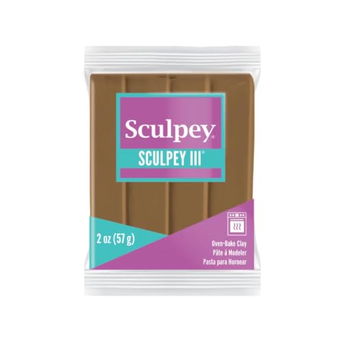Sculpey Oven-Bake Clay, 2 oz. Bars, Sculpey III Hazelnut, 30 Bars | Polymer Clay, Perfect for Jewelry, Home Decor, and General Crafting - size: 2 oz. Hazelnut (30-Pack)