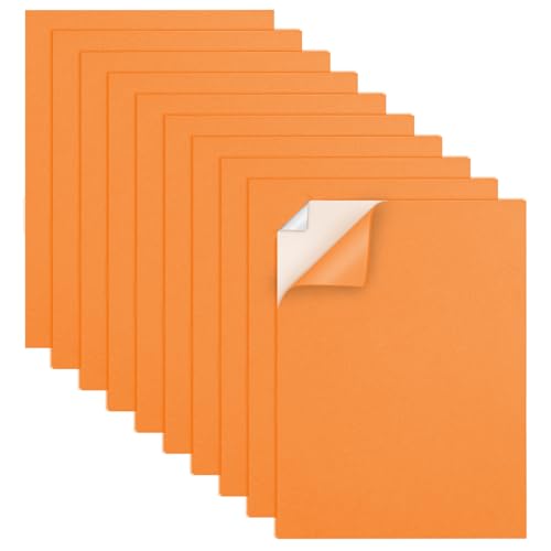MEARCOOH Self Adhesive Foam Sheets, Orange 9x12 Inch 2mm Sticky Eva Foam Paper for Crafts Cardmaking Photo Frames Classroom Scrapbooking Christmas Crafts (Orange 10 Sheets) - color: Orange Self-adhesive, size: 9X12in-2mm