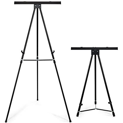Falling in Art Extra Large 70" High Flip Chart Tripod Display Easel, Black | Heavy Duty Aluminum Presentation Stand, Showroom Display Stand for Signs, Paintings, and Posters - style: 70'' Black 1-Pack