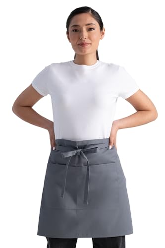 Chef Works Unisex Half Bistro Server Apron - color: Gray