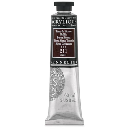 Sennelier Extra-Fine Artists' Acrylic, 60ml, Burnt Sienna S1, 2.02 Fl Oz (Pack of 1) - color: Burnt Sienna S1, size: 2 Fl Oz (Pack of 1)