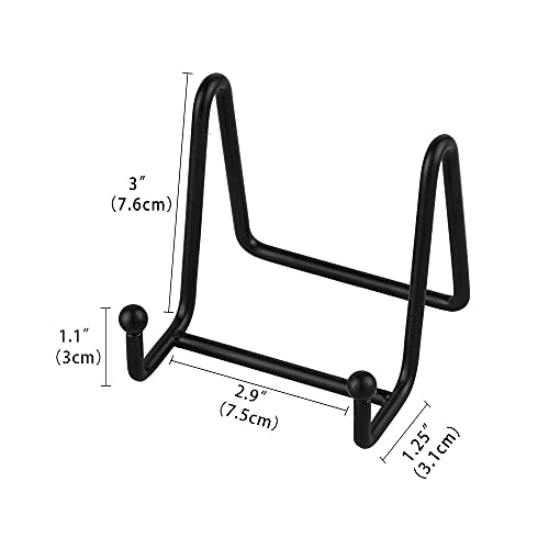 Artliving Plate Stands for Display - Iron Easel Stand Plate Holder Display Stand Picture Frame Stand for Pictures | Photo|Decorative Plate |Dish | Tabletop Art - 3 inch-Black - size: 3“（6 pack）