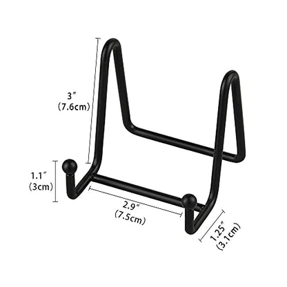 Artliving Plate Stands for Display - Iron Easel Stand Plate Holder Display Stand Picture Frame Stand for Pictures | Photo|Decorative Plate |Dish | Tabletop Art - 3 inch-Black - size: 3“（6 pack）