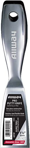 ALLWAY UX15F Premium One-Piece Flex Stainless Steel Putty Knife, 1.5" | Ergonomic Handle, Built-in Hammer End - size: 1.5"